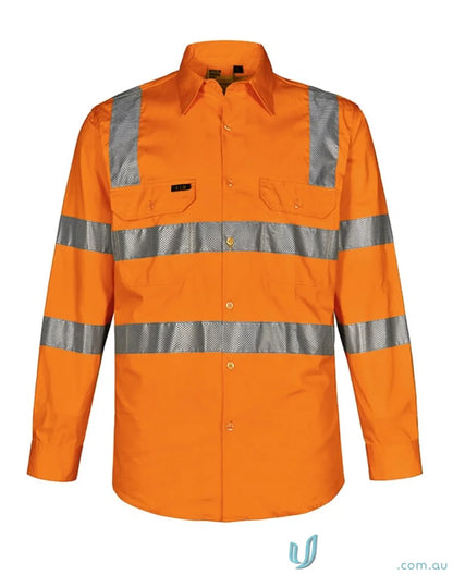 Orange VIC Rail Lightweight Safety Shirt keeps cool and shows your winning spirit