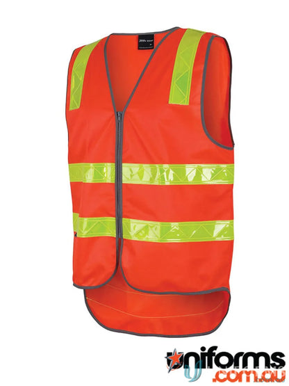 Orange Vic Road Safety Vest with yellow reflective tape for Australian standards work uniforms