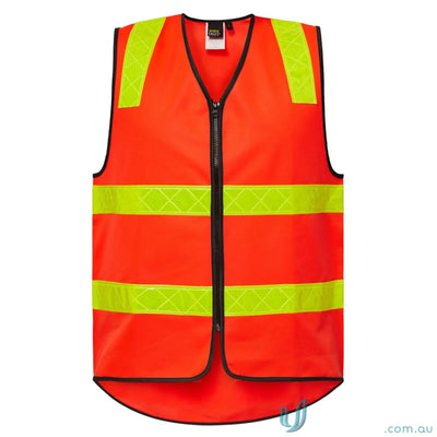 Orange Vic Road HiVis vest with reflective stripes for civil construction workers and traffic control teams