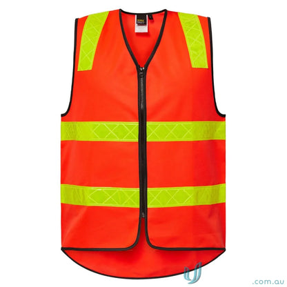 Orange Vic Road HiVis vest with reflective stripes for civil construction workers and traffic control teams