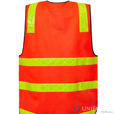 Orange Vic Road HiVis Vest with reflective stripes for civil construction workers and traffic control teams
