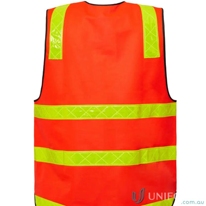 Orange Vic Road HiVis Vest with reflective stripes for civil construction workers and traffic control teams