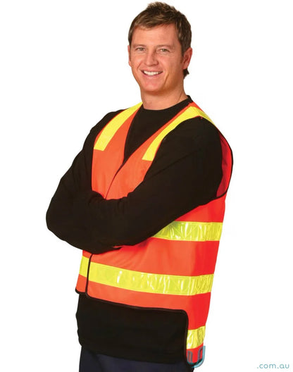 Orange and yellow reflective safety vest from VIC Road Style, perfect for sw10a safety vest gear