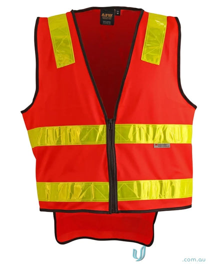 Orange VIC Road Style Safety Vest with reflective stripes, perfect for SW10A safety vest needs