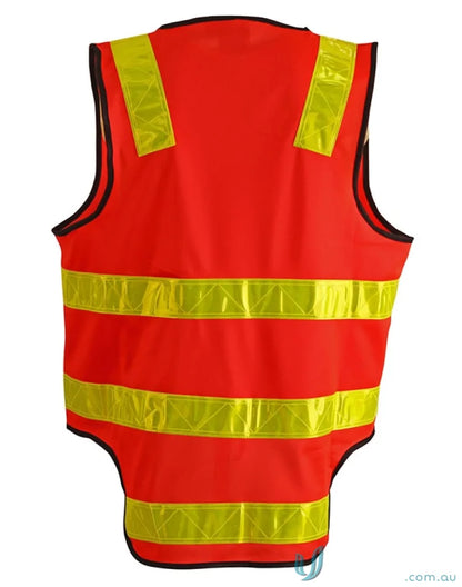 Orange safety vest with reflective stripes from VIC Road Style, perfect for sw10a safety vest and winning spirit sw10a