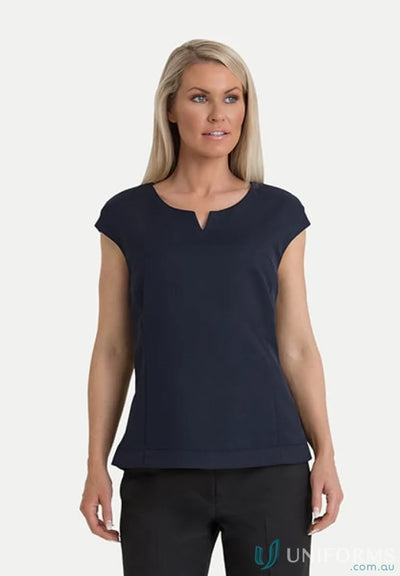 Victoria Ladies shell top featuring a stylish navy blue blouse for ladies shell fashion
