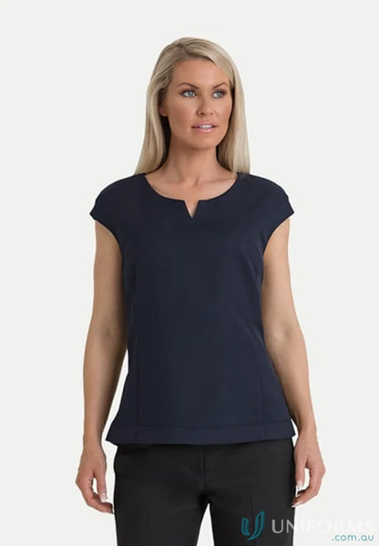 Victoria Ladies shell top featuring a stylish navy blue blouse for ladies shell fashion