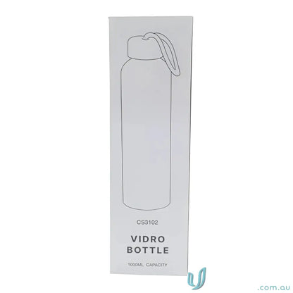 Glass bottle packaging made of borosilicate glass with natural bamboo lid in eco-friendly box