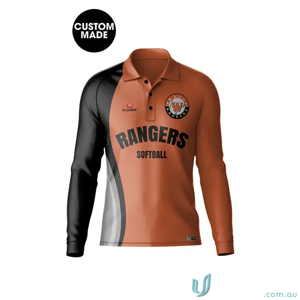 Long-sleeved Wang Rangers Coaches Polo in polyester sports fabric for coaches