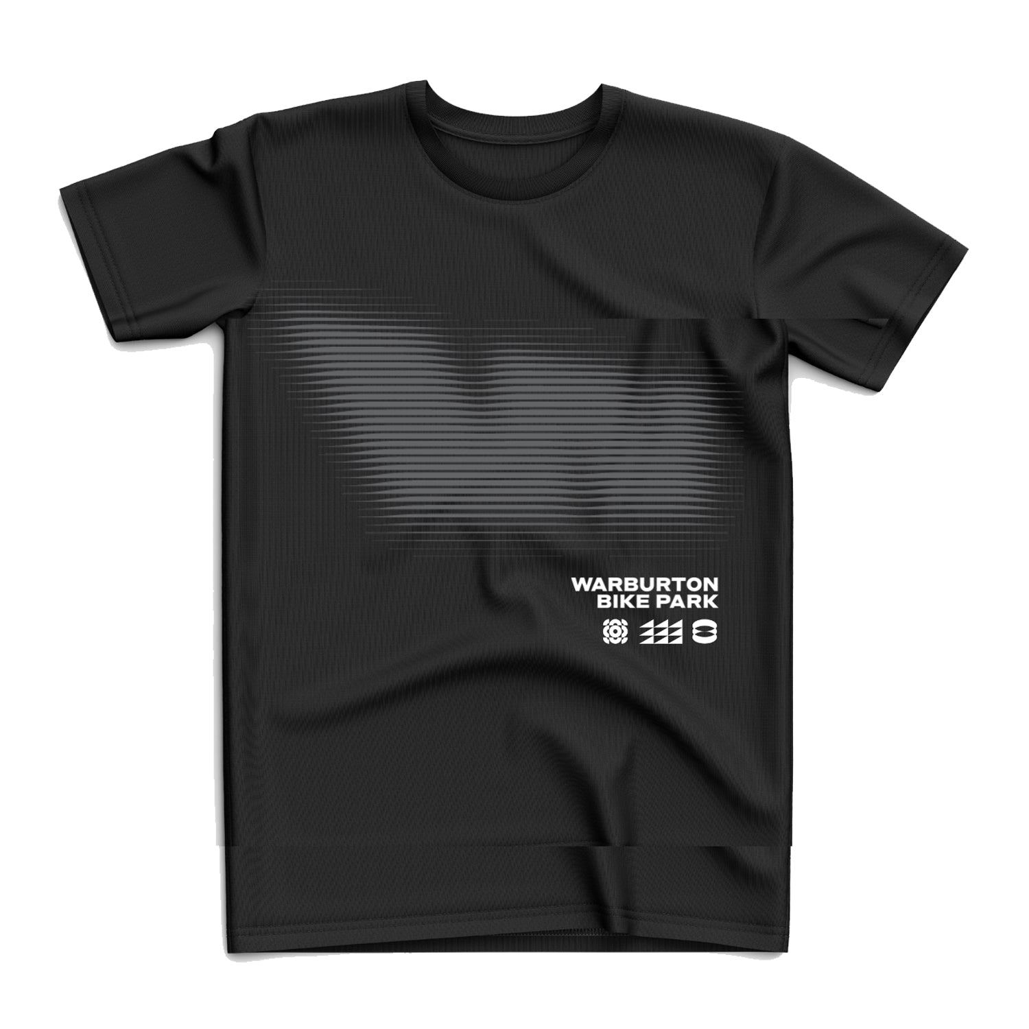Black Warburton Bike Park T1 Tee with short sleeves