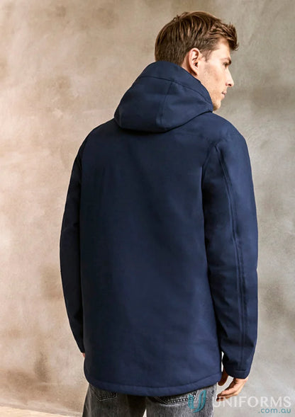 Men’s Navy Hooded Winter Coat with Waterproof Eclipse Jacket and luxury quilted lining
