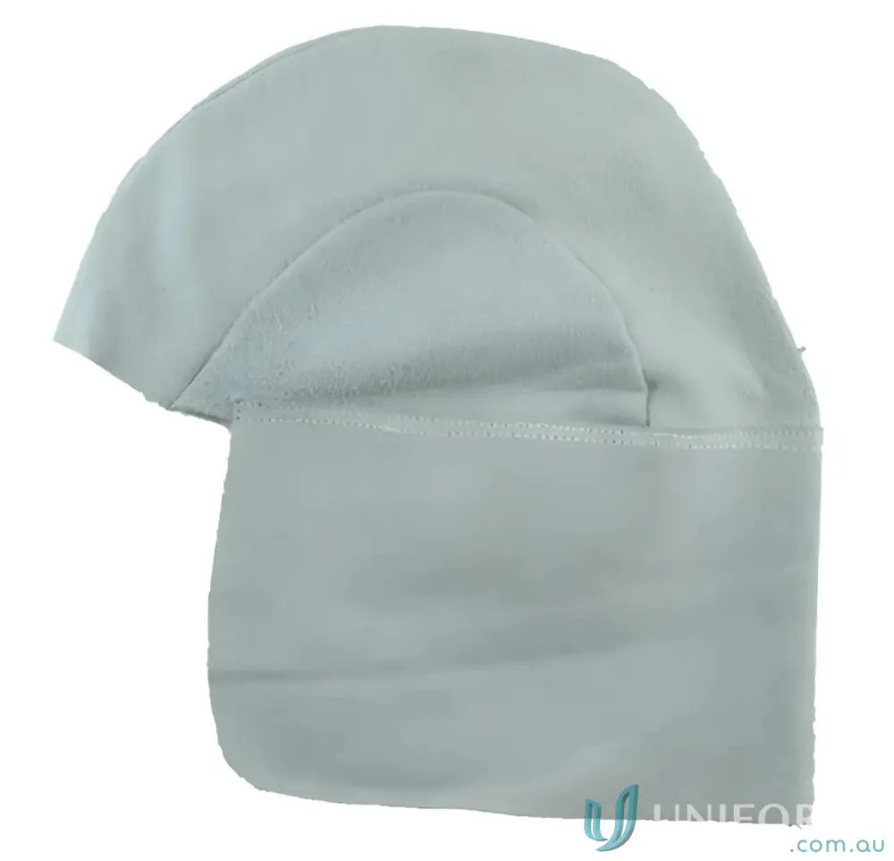 Gray welding cap with neck flap for workwear, perfect for welding uniforms