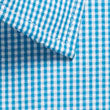Westgarth Gingham 3Q shirt in light blue white gingham easy iron fabric