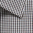 Westgarth Gingham long sleeve shirt black white fabric closeup