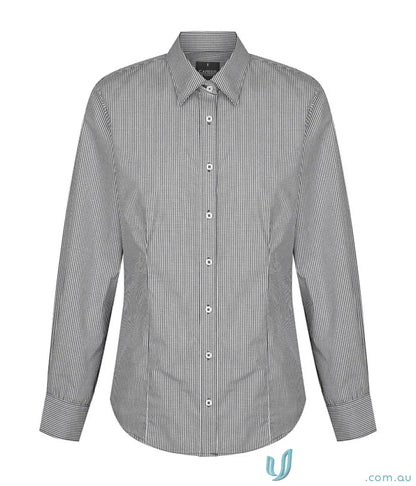 Westgarth Gingham LS Shirt with long sleeve stripes, easy iron, and silk protein fabric
