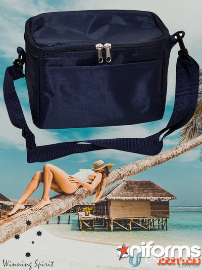 Navy blue B6001 cooler bag for drinks cools, part of Winning Spirit gear