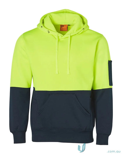 Winning Spirit Hi-Vis Two-Tone Fleecy Hoodie with front kangaroo and sleeve pocket