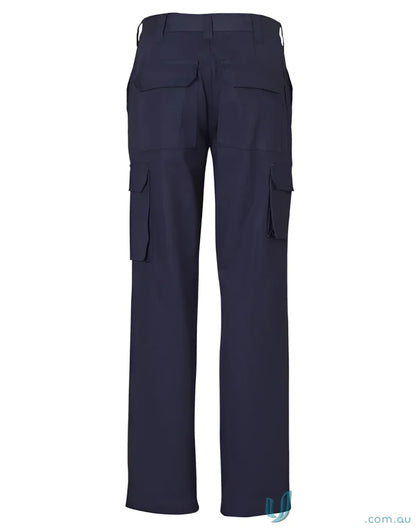 Navy blue spirit aiw ladies heavy cotton cargo pants for a casual cool look