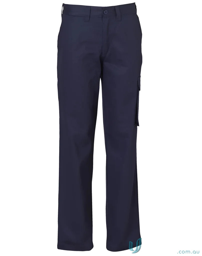 Navy blue spirit aiw ladies heavy cotton cargo pants for a stylish casual look