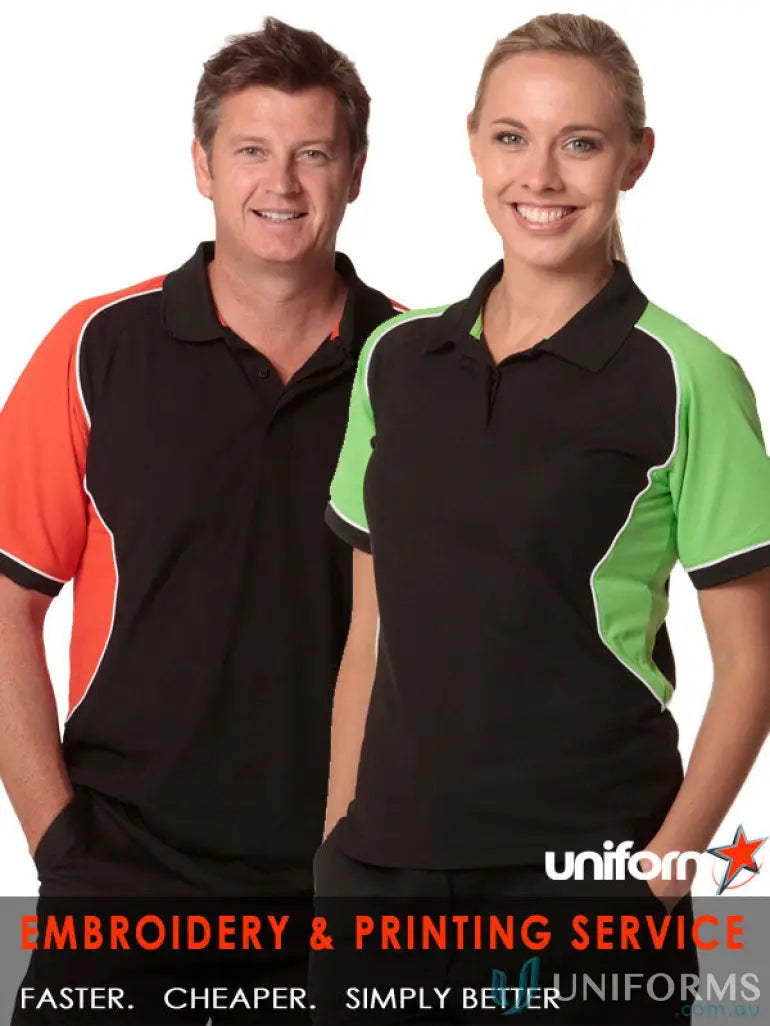 Matching tri-colour short sleeve truedry® polo shirts from Winning Spirit Arena Polo