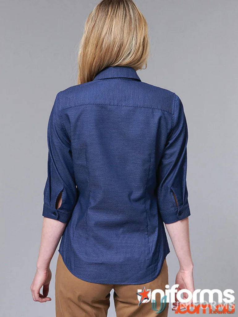 Blue dot jacquard stretch shirt for ascot ladies from Winning Spirit Ascot
