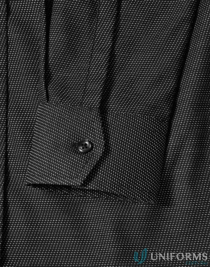 Dark textured shirt cuff with button from Winning Spirit Ascot Ladies Long Sleeve Dot Jacquard Stretch Shirt