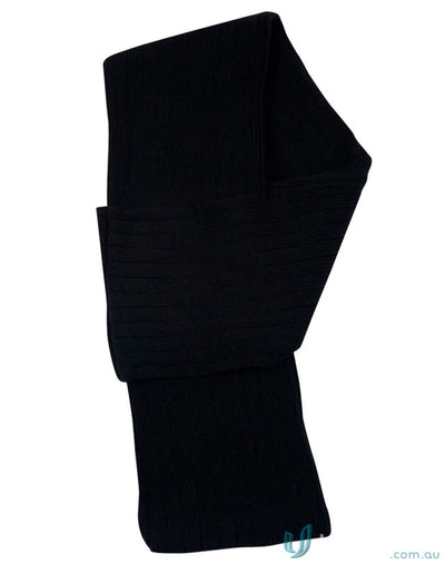 Black ribbed fabric from Winning Spirit Cable Knit Scarf for cozy style