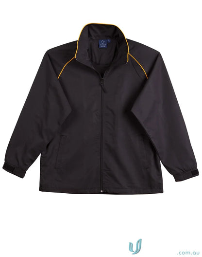 Black champion track jacket with gold trim from Winning Spirit Champion Track Jacket collection