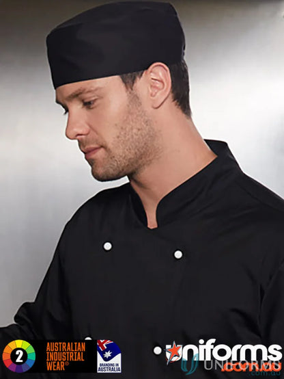 Winning Spirit Chefs Cap with black chef’s hat and jacket for a professional look