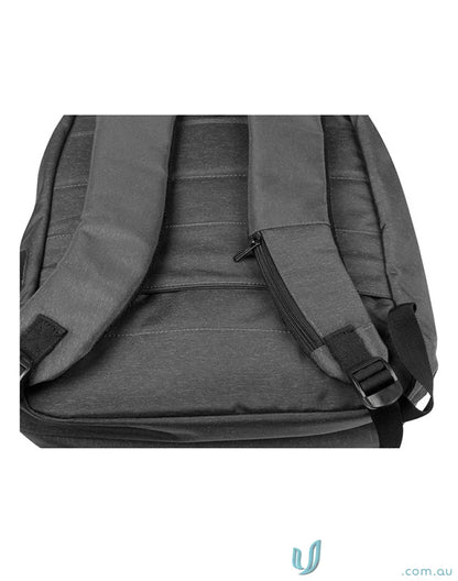 Gray Winning Spirit Executive Heather Backpack with secure padded laptop section and straps