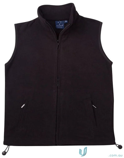 Black fleece vest from Winning Spirit Freedom Polar Fleece Vest, anti-pill polar fleece style
