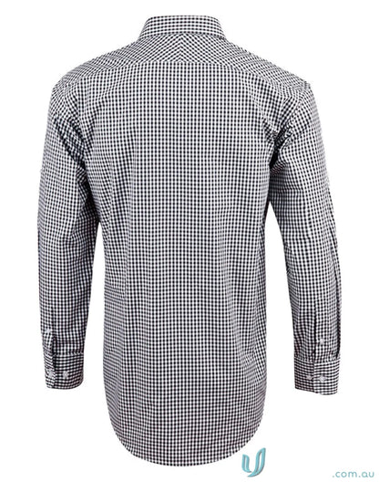 Men’s gingham check long-sleeved shirt from Winning Spirit Gingham Roll Up LS Shirt, comfy workwear