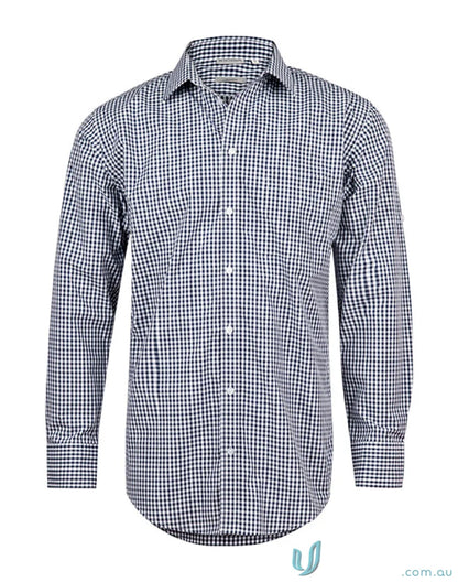 Men’s gingham check long-sleeved shirt from Winning Spirit Gingham Roll Up LS Shirt for comfortable workwear