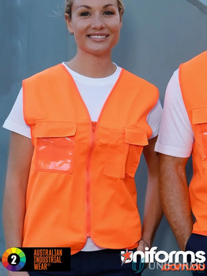 Winning Spirit SW41 Hi-Vis Safety Vest with Orange color and multiple chest pockets