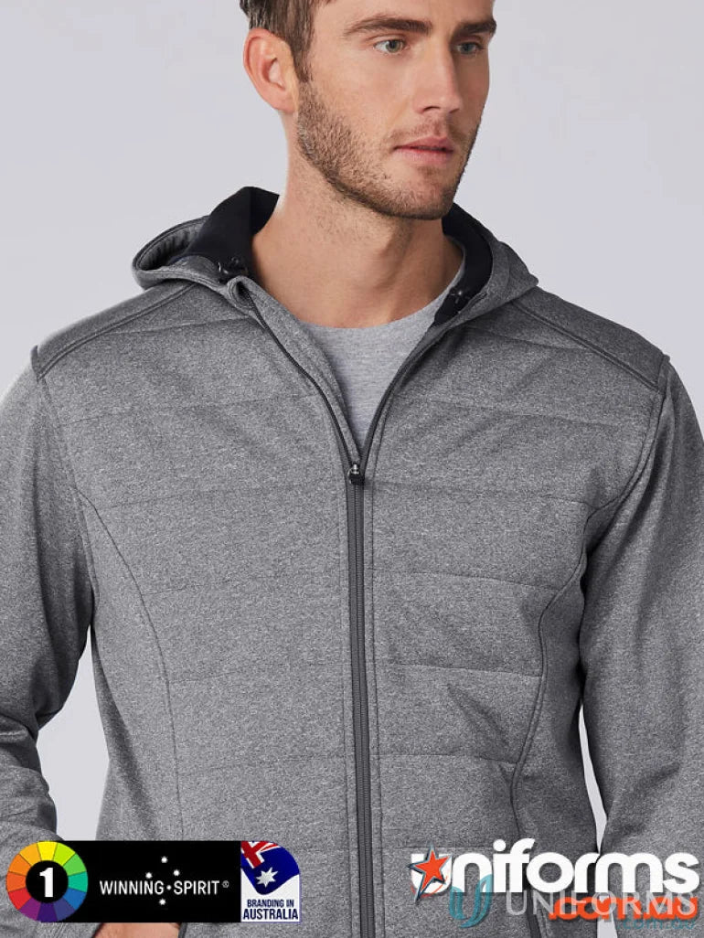 Gray quilted hooded jacket from Winning Spirit Jasper featuring JK51 Jasper Cationic Quilt