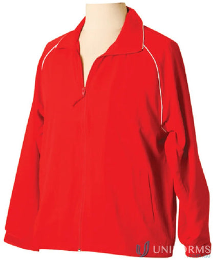 Winning Spirit Kids Champion Track Jacket with red zip-up and white trim for kids