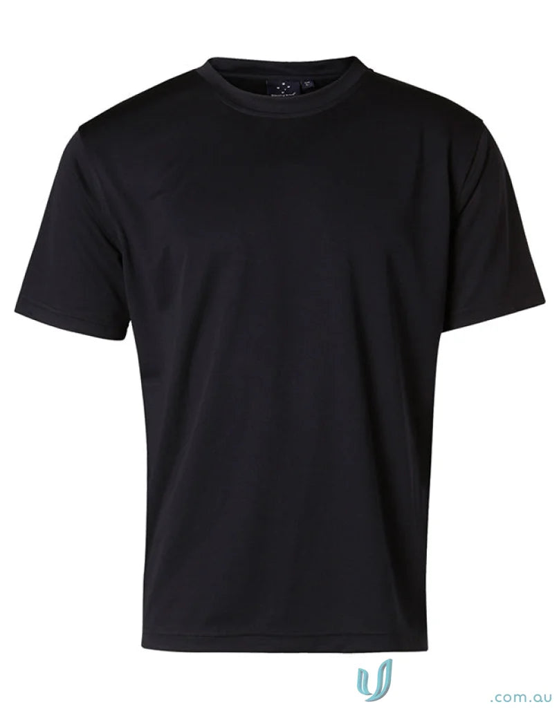 Black short-sleeved t-shirt from Winning Spirit Kids CoolDry collection ts23k