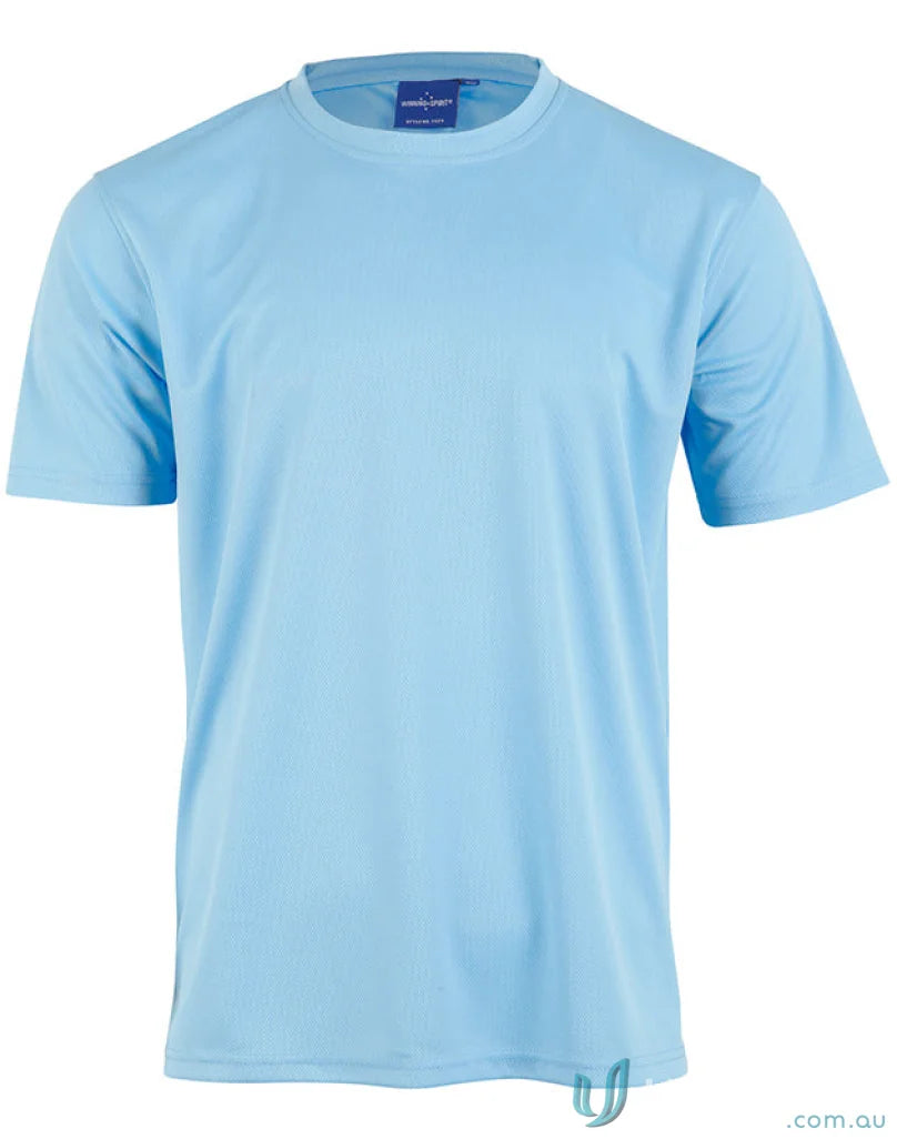 Light blue short-sleeved Winning Spirit Kids CoolDry Tee ts23k for kids’ comfort