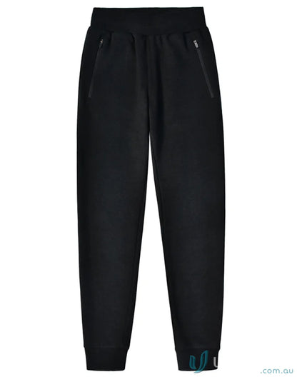 Winning Spirit Kids French Terry Track Pants with black jogger style and zippered pockets