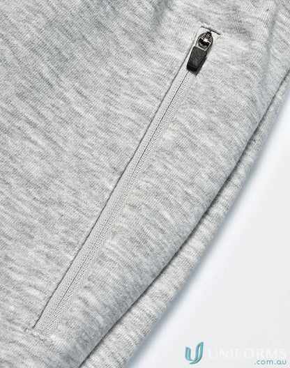 Gray zippered pocket on fabric of Winning Spirit Kids French Terry Track Pants tp25k