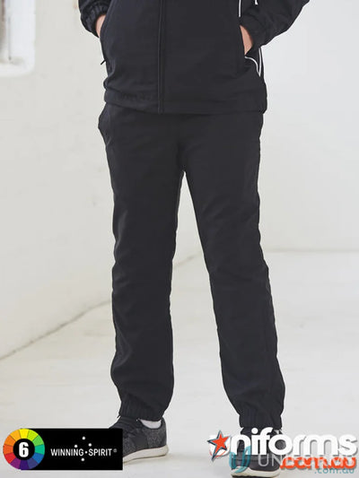 Kids Legend Warm Winning Spirit Kids zip-up leg openings black tracksuit pants