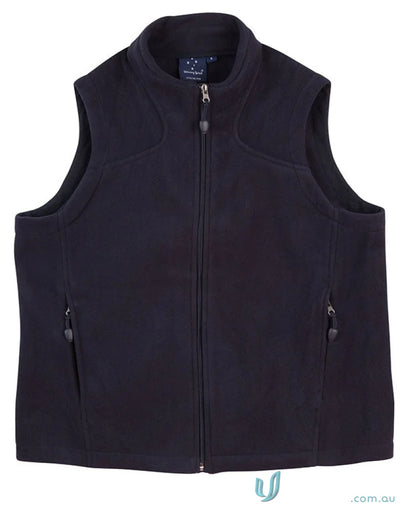 Winning Spirit kids navy blue micro bonded polar fleece vest for warmth and style
