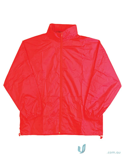 Bright red Winning Spirit Kids Rain Forest Spray Jacket, lightweight kids rain jacket