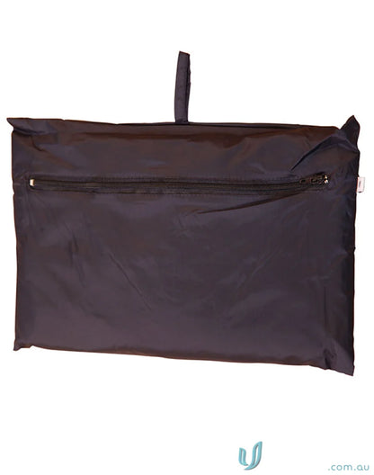 Black nylon pouch with handle and zip pocket from Winning Spirit Kids Rain Forest Spray Jacket