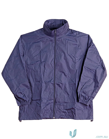 Wrinkled navy blue Winning Spirit Kids Rain Forest Spray Jacket kids rain jacket full zip