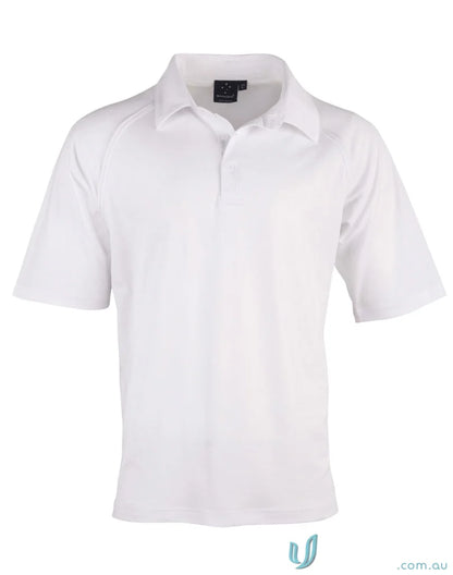 White short-sleeved kids cricket polo shirt from Winning Spirit Kids SS Cricket PS29K Truedry SS Cricket