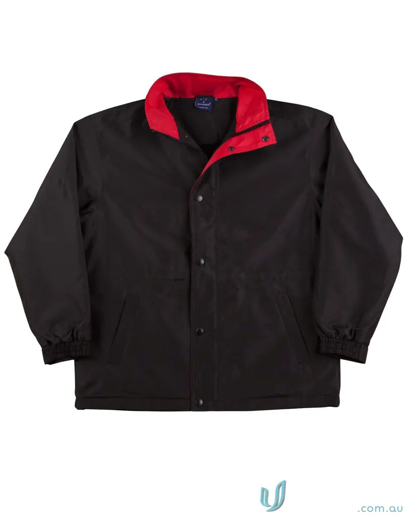 Winning Spirit Kids Stadium Jacket with black and red design for kids JK01K