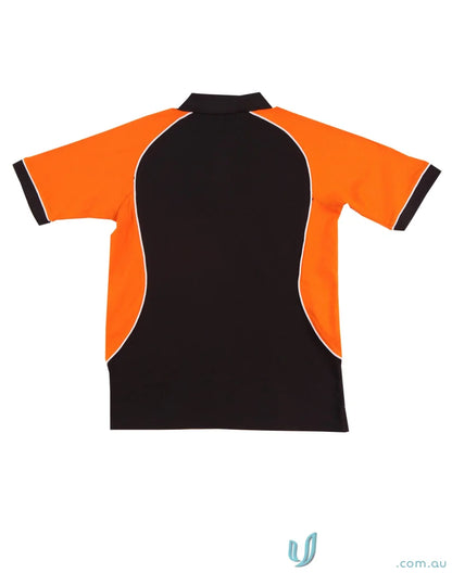 Winning Spirit Ladies Arena Polo shirt in orange and black made with truedry™ pique fabric