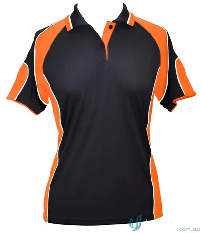 Black and orange ladies cooldry Winning Spirit Ladies CoolDry Alliance Polo shirt