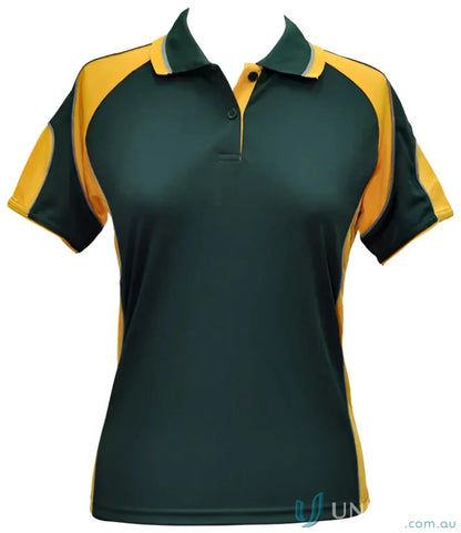 Ladies CoolDry Winning Spirit Ladies CoolDry Alliance Polo in green and gold color